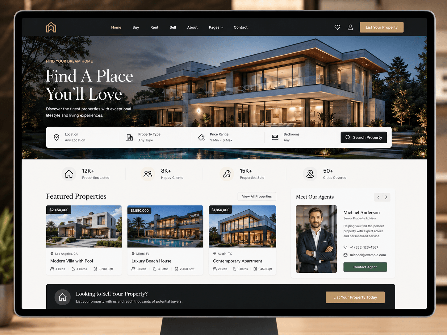 Real Estate Website project preview